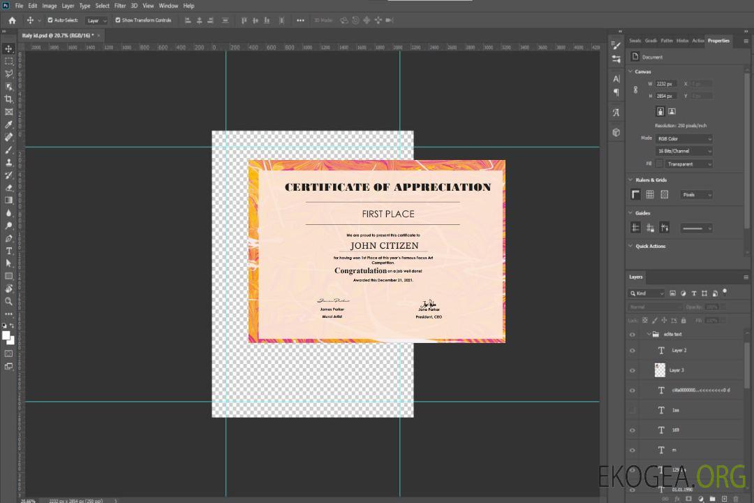 Modèle de certificat d'art américain au format Word et PDF template